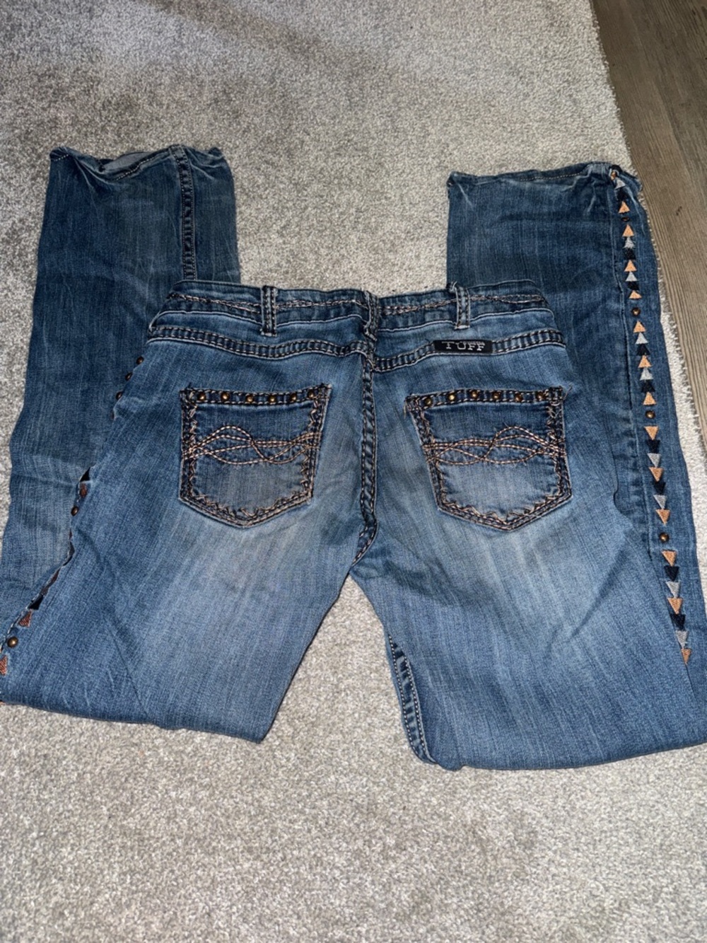 Cowgirl Tuff Embellished Dark Blue Bootcut Jeans